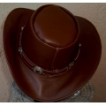 Кожаная ковбойская шляпа, размер L-XL